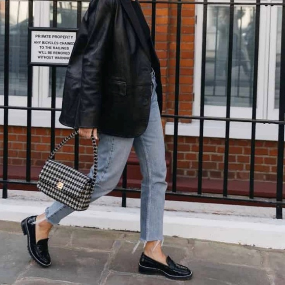 Cherokee Black Leather Square Toe Loafer Slip On Shoes As 8.5 New! - Picture 14 of 15